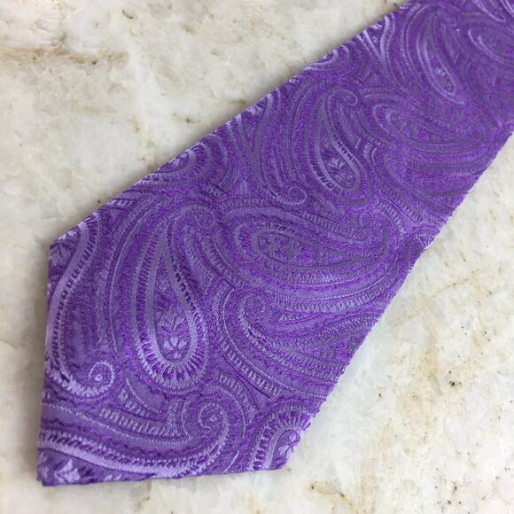 HUGO BOSS "BOSS" PAISLEY SILK TIE - Picture 9 of 15